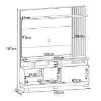 Estante Home Theater Artheo Cinamomo Off White - Hb Móveis - 2