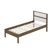 Cama De Solteiro Para Colchão 88 X 188 Cm Multimóveis Vcr35008 Nogal/Branco Nogal/Branco