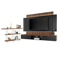 Home Suspenso Illusion 2.2 Preto Castanho E Aparador Infinity Castanho- Hb Móveis - 1