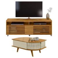 Rack Bancada Frizz Cross Com Mesa De Centro Indianápolis Cumaru Opala - Madetec - 1