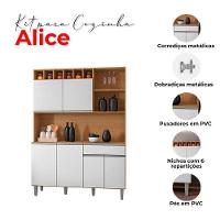 Armário Para Cozinha Kit Ambiente Alice Amêndoa Branco - Ajl