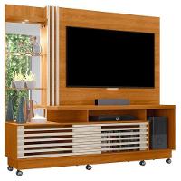 Estante Home Theater Ambiente Frizz Plus Com Rodízios Cinamomo Off White - Madetec - 4