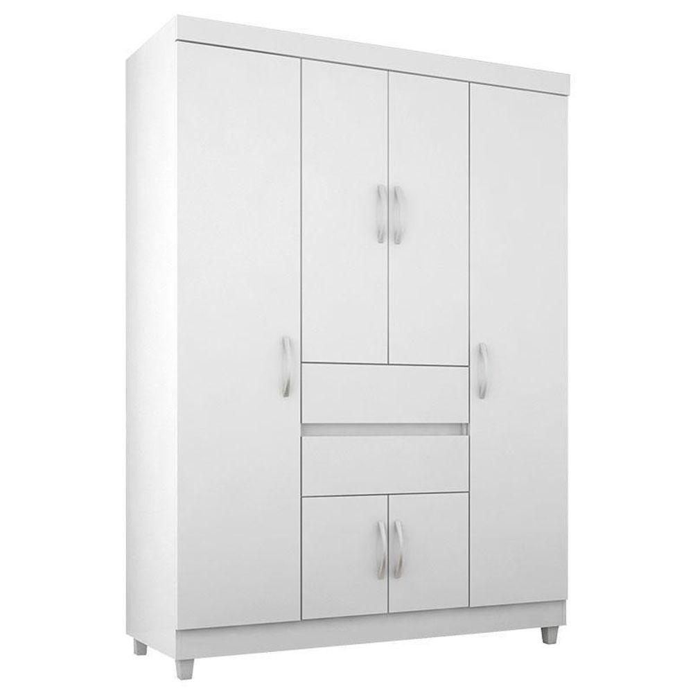 Guarda Roupa Infantil Ecom 2 E Armário Multiuso Viena Branco Brilho - Demóbile - 2