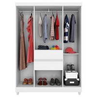 Guarda Roupa Infantil Ecom 2 E Armário Multiuso Viena Branco Brilho - Demóbile