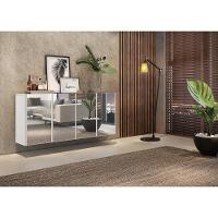 Aparador Buffet 4 Portas com Espelho Suspenso Branco - 5