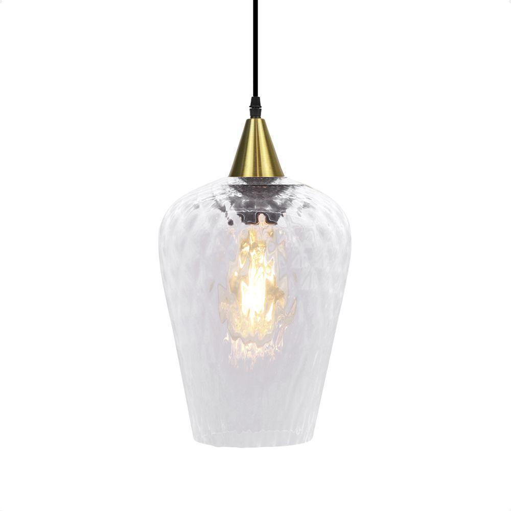 Lustre Pendente Taschibra Monalisa G Boreal Transparente E27 Bivolt Ouro - 3