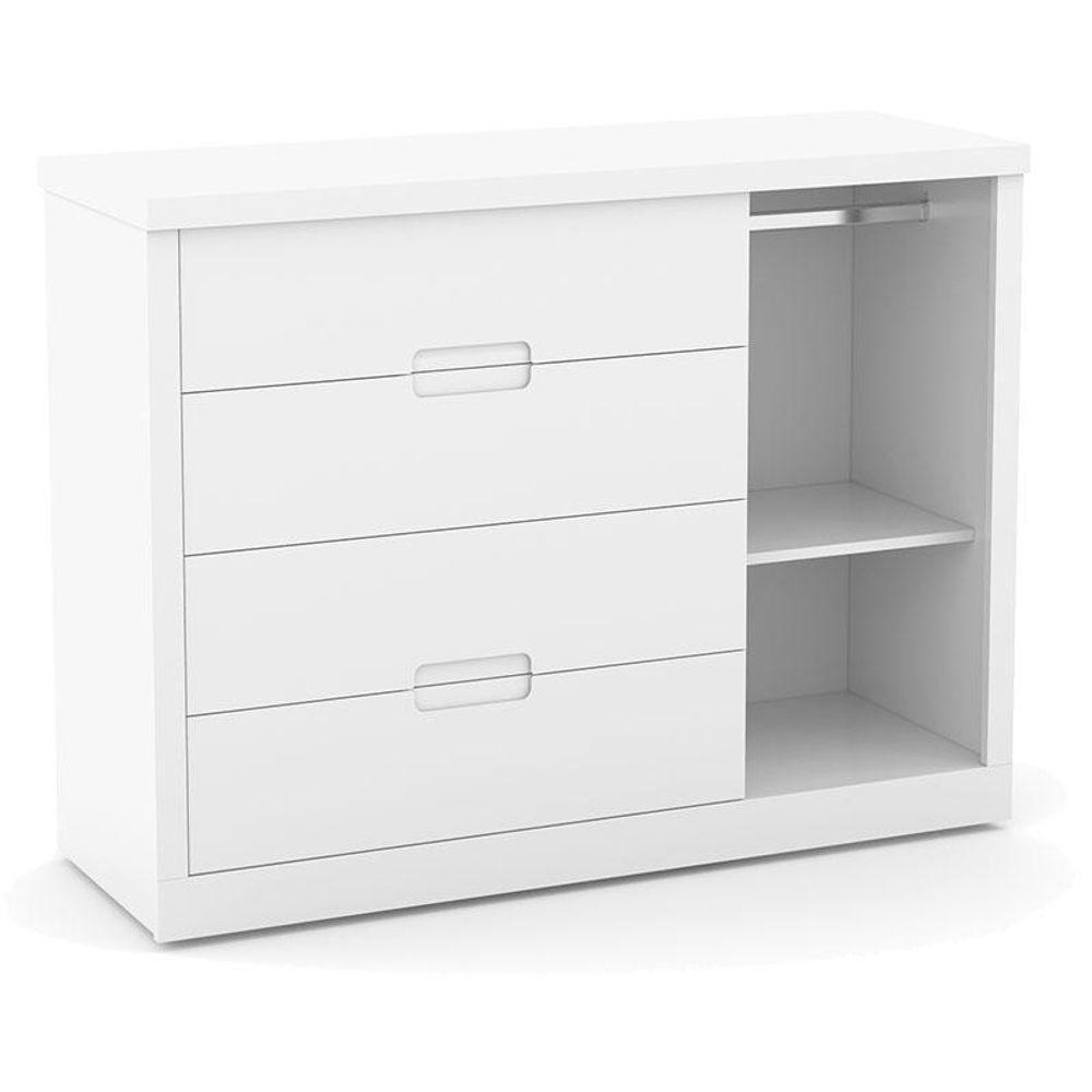 Berço Americano Com Capitonê New Boucle E Cômoda Infantil Tutto New Branco Acetinado - Matic - 5