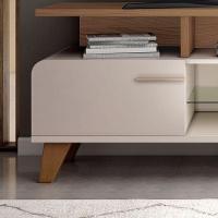 Rack Bancada Para Sala Essenza 1.6 Off White Castanho – Hb Móveis - 2
