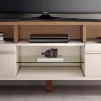 Rack Bancada Para Sala Essenza 1.6 Off White Castanho – Hb Móveis - 3