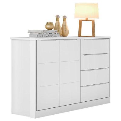 Cômoda Infantil Blenda em MDF com Puxador Usinado Branco Acetinado com 2 Portas