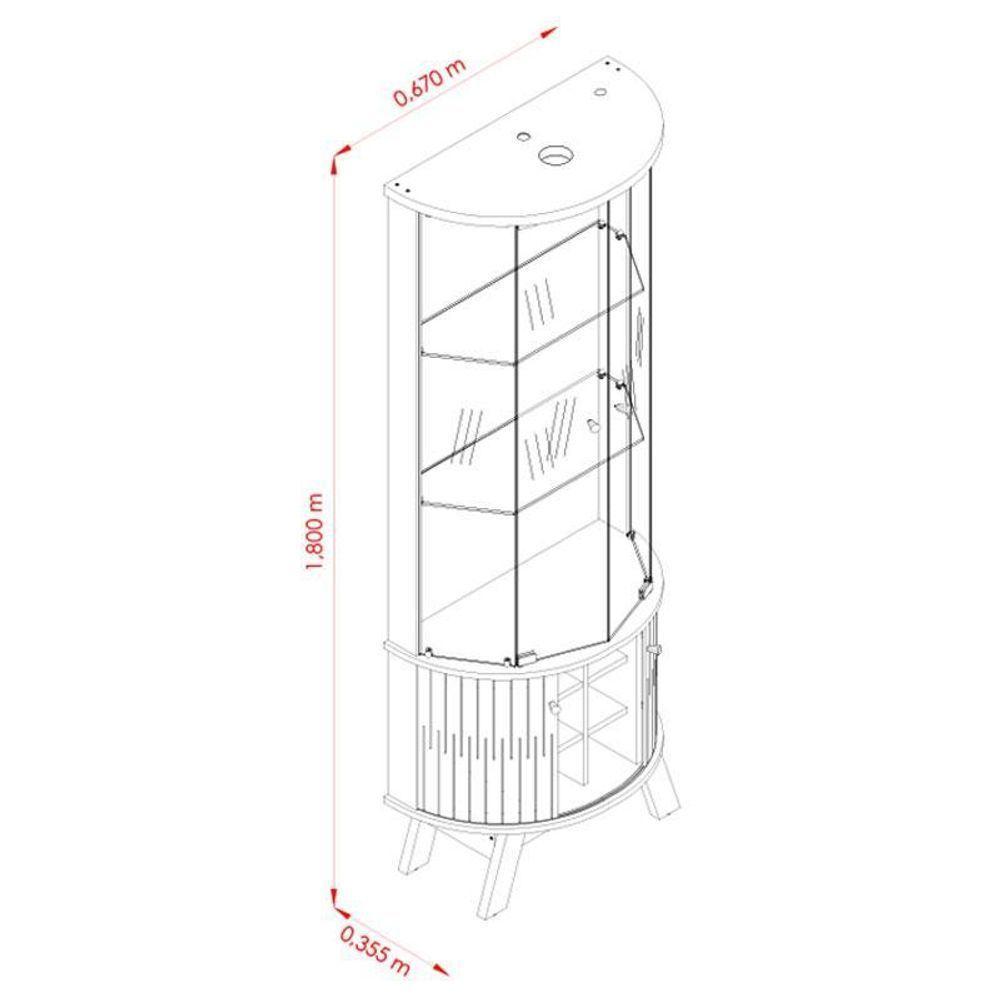 Aparador Para Sala Buffet Mônaco E Cristaleira Marina Calacata Off White – Madetec - 2