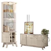 Aparador Para Sala Buffet Mônaco E Cristaleira Marina Calacata Off White – Madetec - 1