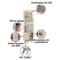 Aparador Para Sala Buffet Mônaco E Cristaleira Marina Calacata Off White – Madetec - 9