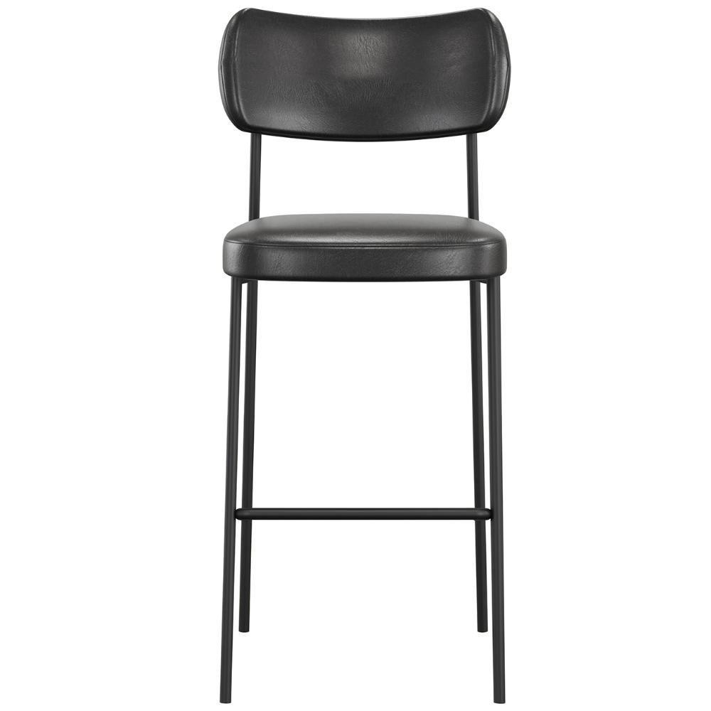 Banqueta Alta Bar Estofada Kit 6 Milli Sintético Preto A14 - Mpozenato - 4