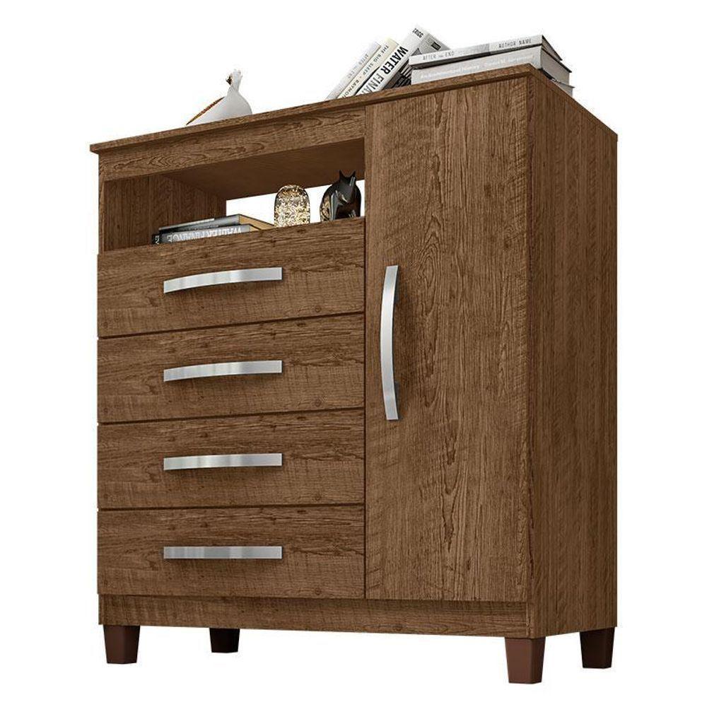 Guarda Roupa Casal Modena Com Espelho 6 Portas E Cômoda Sapateira Cannes Malbec – Incorplac - 5