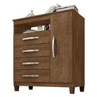 Guarda Roupa Casal Modena Com Espelho 6 Portas E Cômoda Sapateira Cannes Malbec – Incorplac - 5