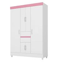 Cômoda Astral E Guarda Roupa Solteiro Ecom 2 Branco Flex - Demóbile