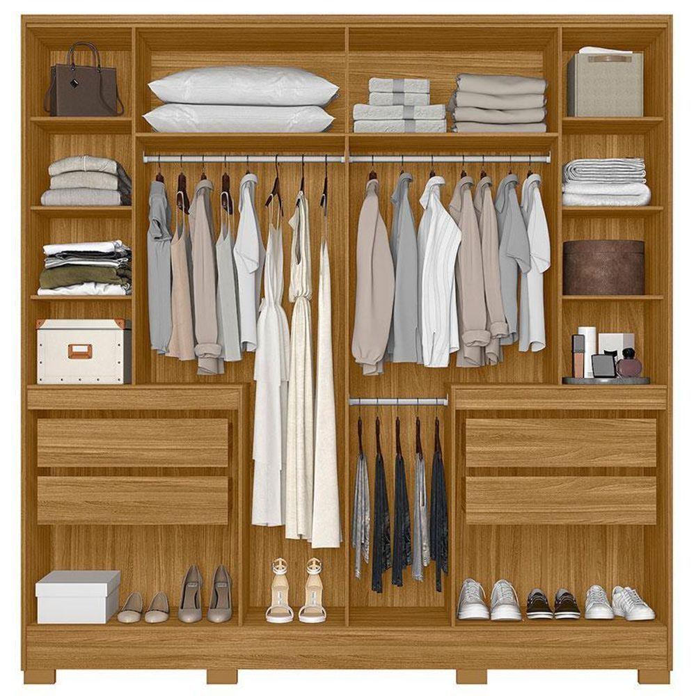 Guarda Roupa Casal Ambiente Alasca 10 Portas Freijó Off White Com Espelho - Moval - 2