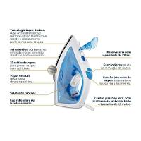 Ferro de Passar a Vapor Britânia 210ml Base Antiaderente BFV07 220V