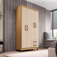 Guarda Roupa Solteiro Ambiente Mogi 4 Portas Carvalho Americano Off White - Incorplac - 1