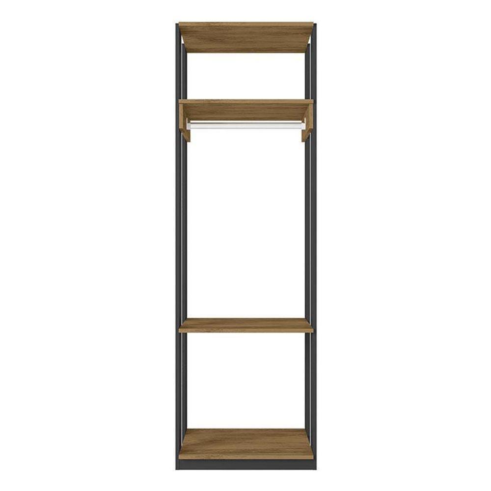 Guarda Roupa Modulado Titan Com Prateleiras Preto Freijó - Móveis Leão - 2