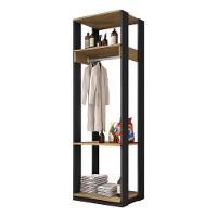 Guarda Roupa Modulado Titan Com Prateleiras Preto Freijó - Móveis Leão - 1