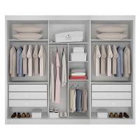 Guarda Roupa 6 Gavetas San Marino Premium Com 3 Espelhos Branco – Leifer Móveis - 2