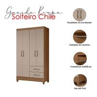 Guarda Roupa Solteiro Chile E Cômoda Texas Carvalho Fendi – Moval - 3
