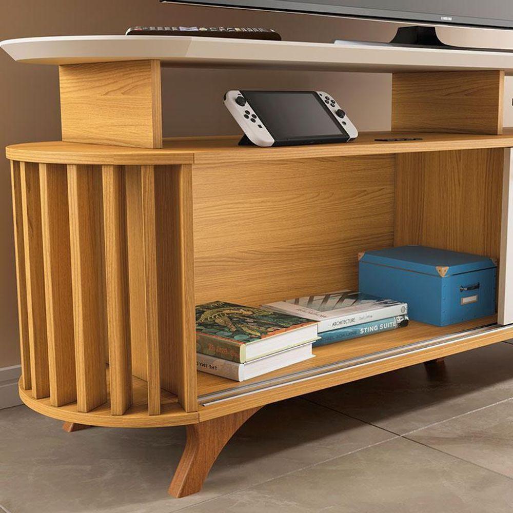Rack Bancada Para Sala Alba Cinamomo Off White – Hb Móveis - 3