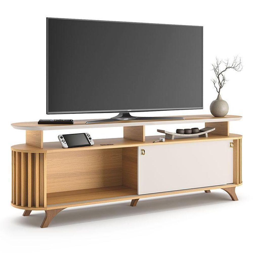 Rack Bancada Para Sala Alba Cinamomo Off White – Hb Móveis - 4