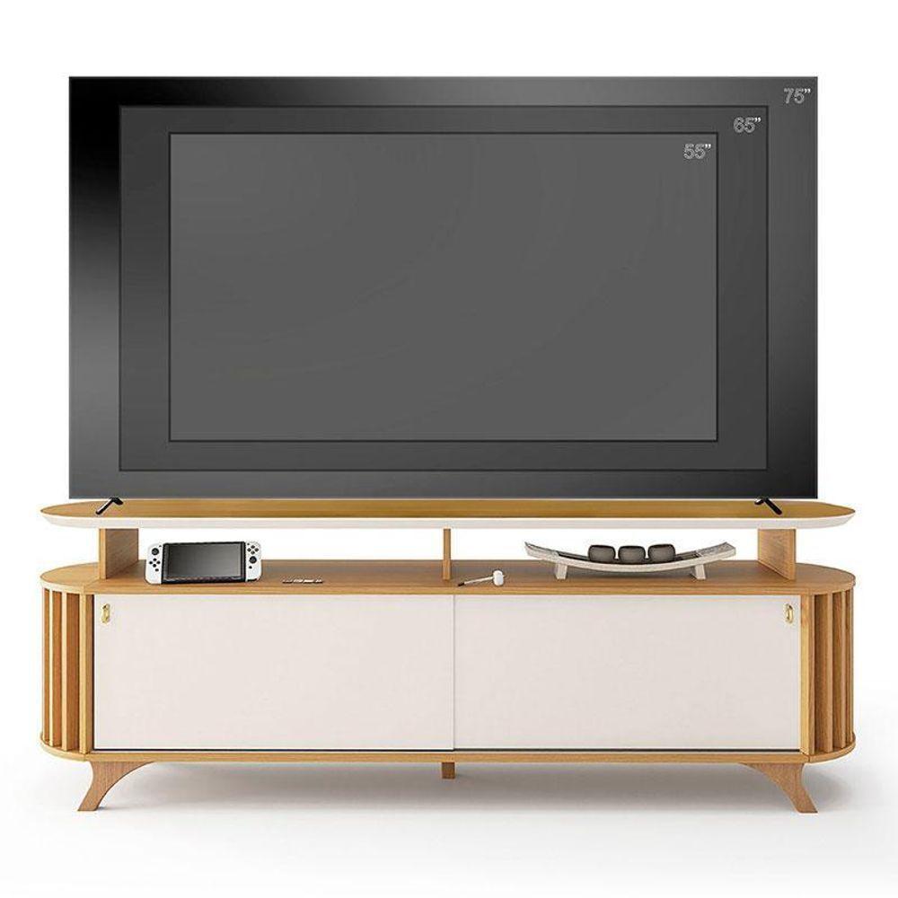 Rack Bancada Para Sala Alba Cinamomo Off White – Hb Móveis - 5