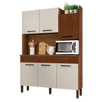 Kit Cozinha Ambiente Modena 6 Portas Nogueira Off White Ripado - Kits Paraná - 2