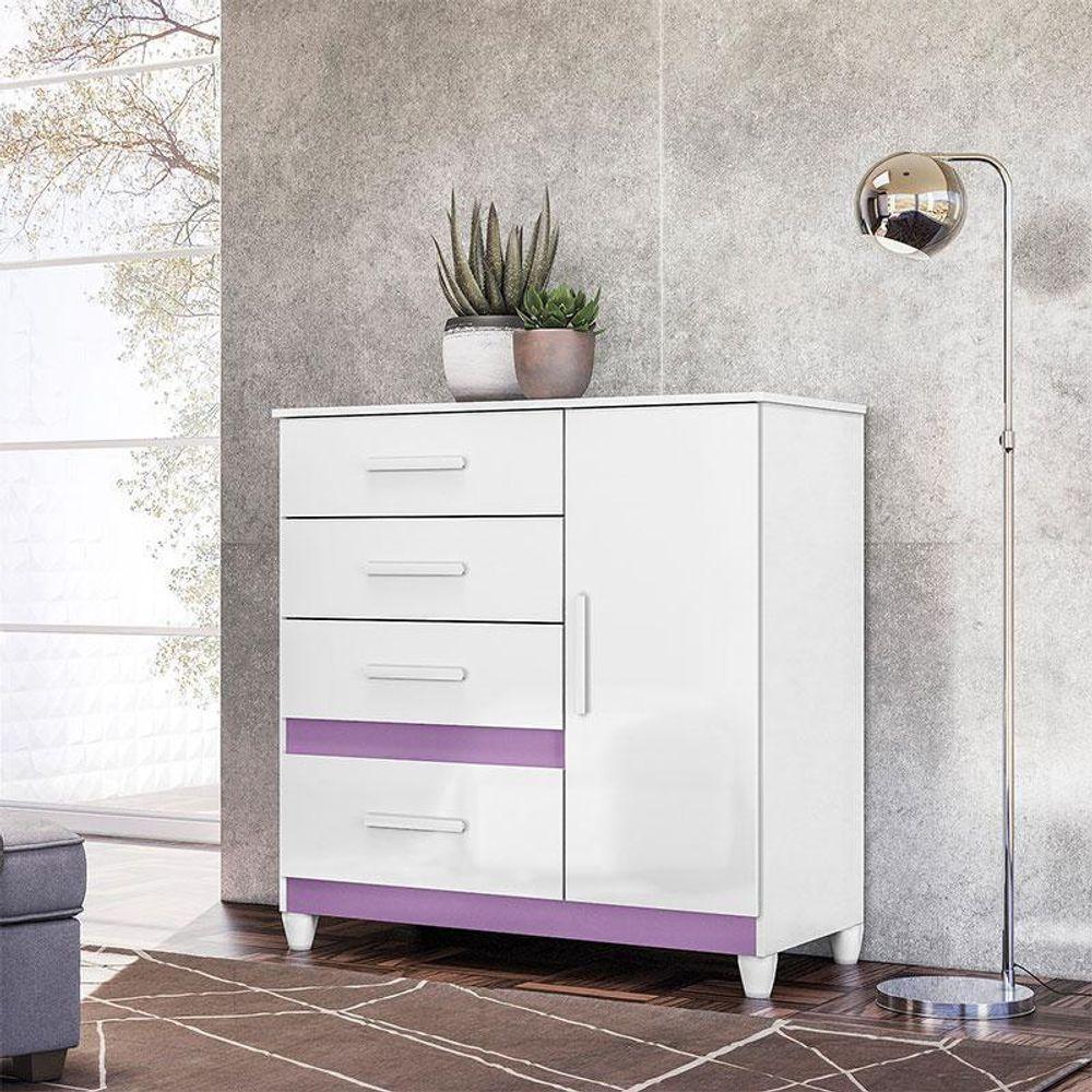 Cômoda Sapateira Infantil Vênus Branco Flex Com Pés - Moval - 9