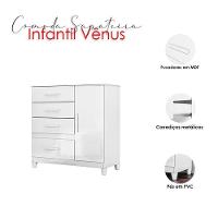 Cômoda Sapateira Infantil Vênus Branco Flex Com Pés - Moval