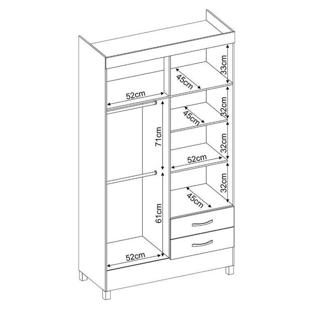 Guarda Roupa Solteiro Astro Café - Demóbile - 3