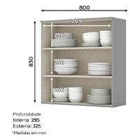 Armário Aéreo 2 Portas 80 Cm Nova York Cinza – Henn - 3