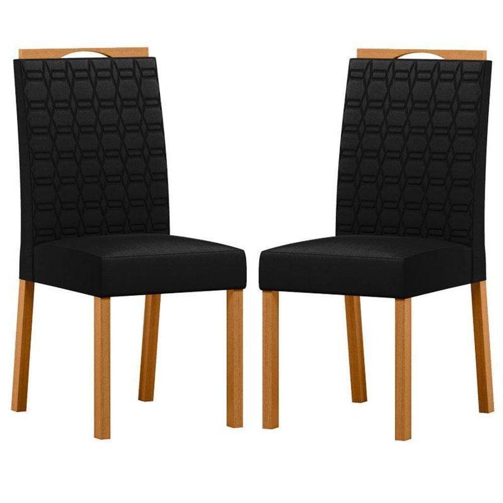 Cadeira Para Mesa De Jantar Mariana Kit 2 Peças Ype Veludo Preto – New Ceval - 1