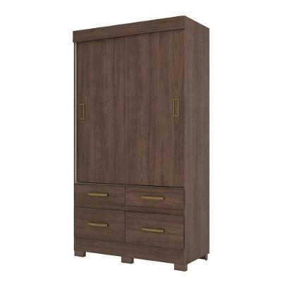 Guarda Roupa Solteiro Marel Castanho Flex – Briz Móveis
