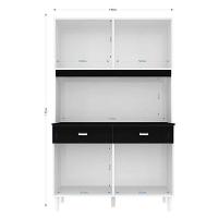 Cozinha Kit Manu 8 Portas Branco Preto - Poquema - 3