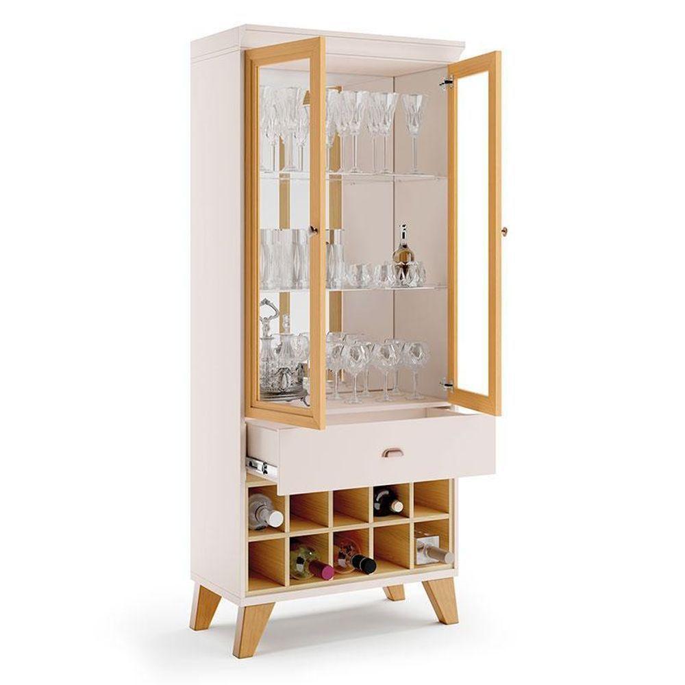 Buffet Melodia E Cristaleira ópera Off White Cinamomo – Hb Móveis - 5