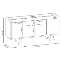 Buffet Melodia E Cristaleira ópera Off White Cinamomo – Hb Móveis - 3