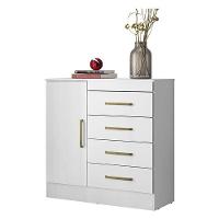 Cômoda Montevidéu E Guarda Roupa Solteiro Astro Branco Flex - Demóbile - 2