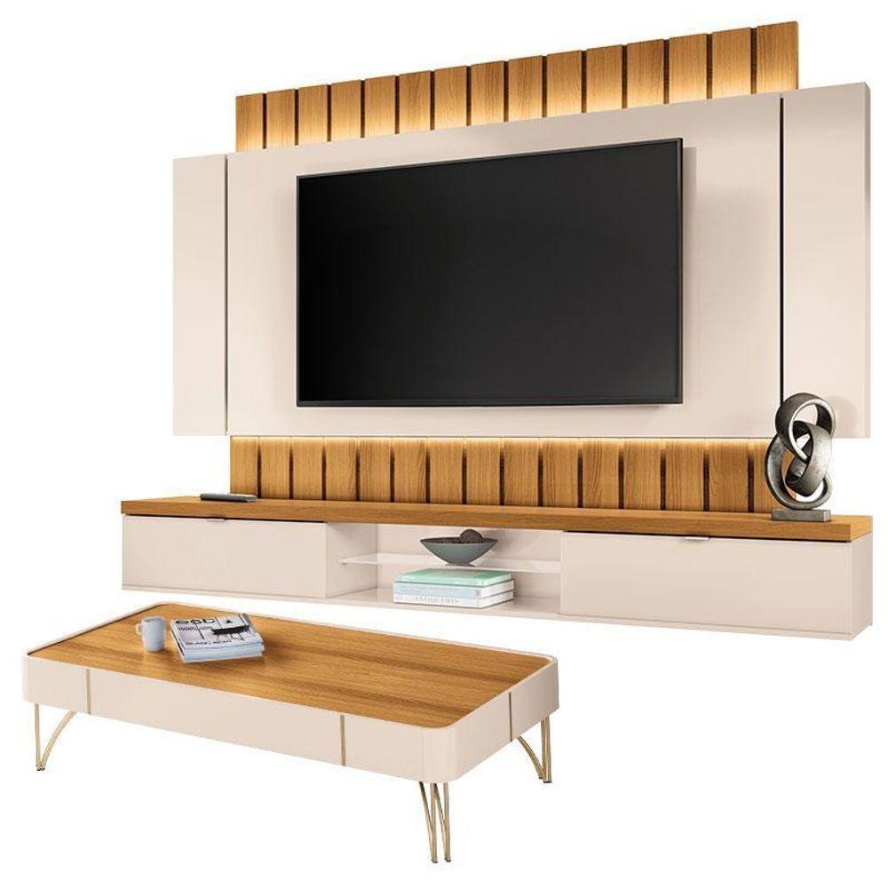 Home Suspenso Illusion 2.2 E Mesa De Centro Cadenza Cinamomo Off White - Hb Móveis - 1