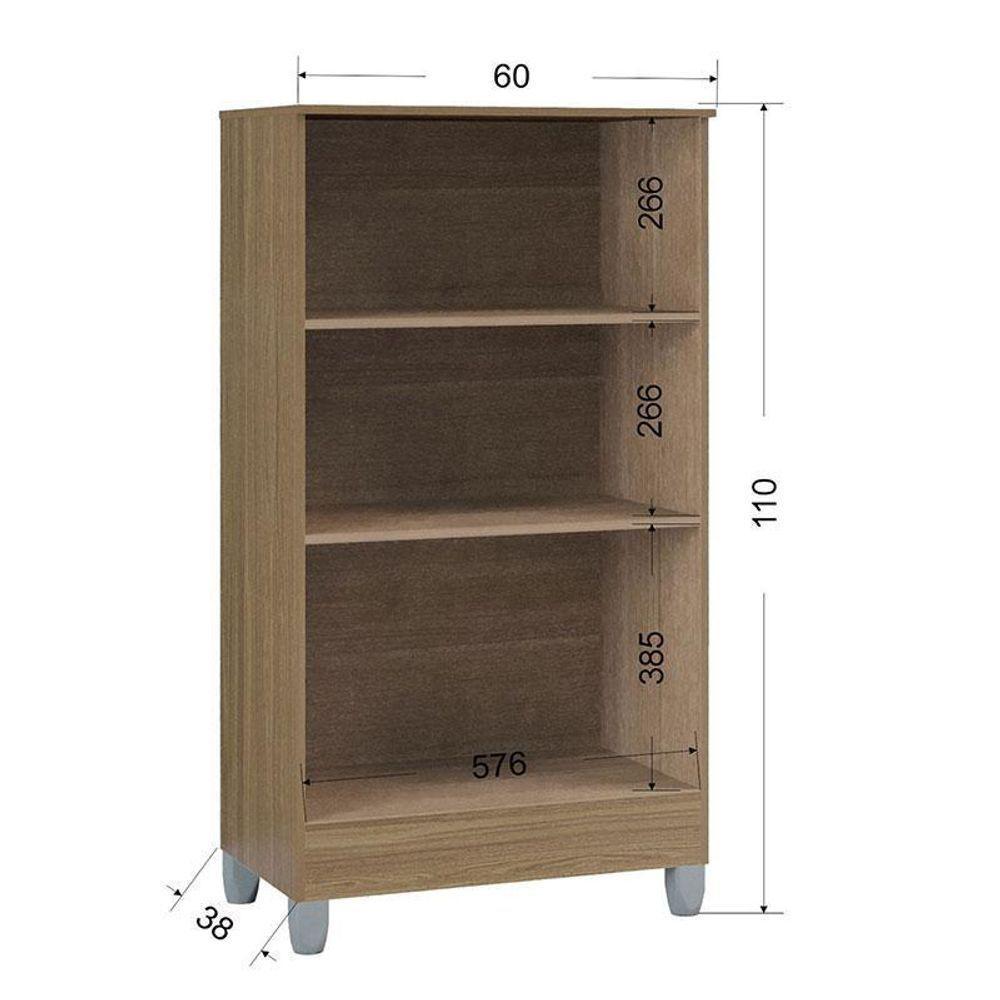 Cômoda 867 4 Gavetas Com Armário Multiuso 2 Portas Pequeno Castanho Off White - Poquema - 3