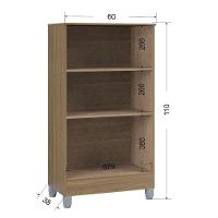 Cômoda 867 4 Gavetas Com Armário Multiuso 2 Portas Pequeno Castanho Off White - Poquema - 3