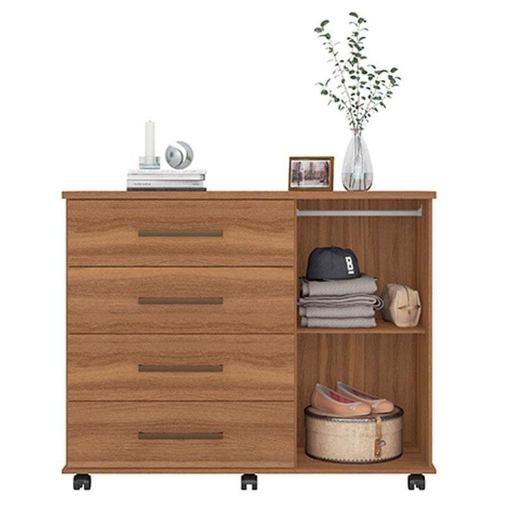 Cômoda Flora E Guarda Roupa Casal Residence Amêndola Off White - Demóbile - 3