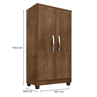 Guarda Roupa Casal Modena 6 Portas de Bater 2 Gavetas Malbec com Cômoda