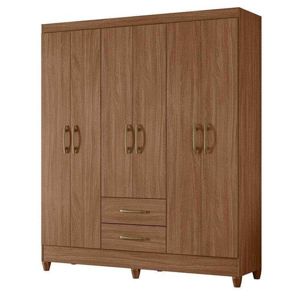 Guarda Roupa Casal Ambiente Panamá 6 Portas Carvalho - Moval - 5