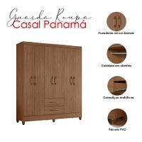 Guarda Roupa Casal Ambiente Panamá 6 Portas Carvalho - Moval