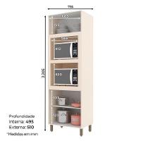 Armário Paneleiro Torre Quente 2 Fornos évelin Off White – Henn - 3